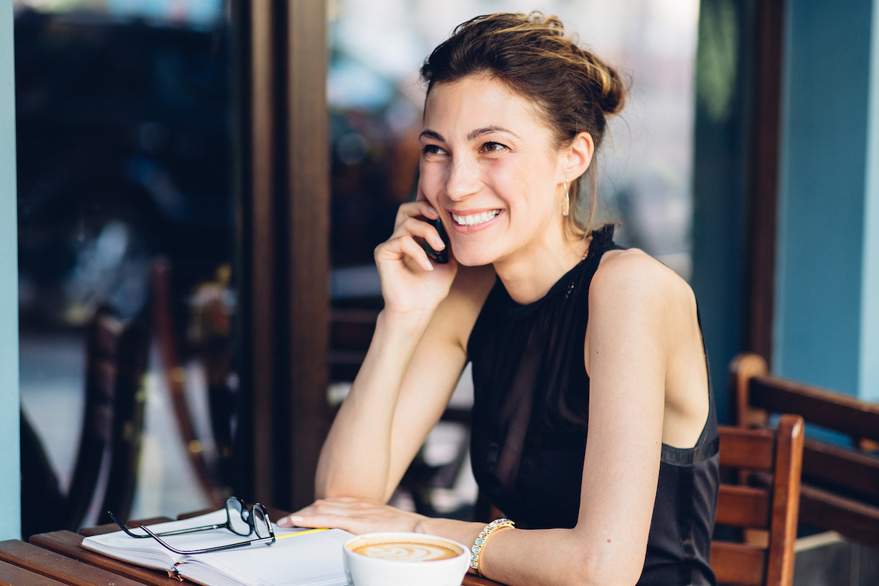 Attractive girl talking on the phone